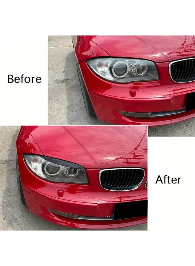 Glossy Black Headlight Eyelids For BMW 1 Series E81 E82 E87 E88 2004 2014 ABS Plastic Pair - Image 4